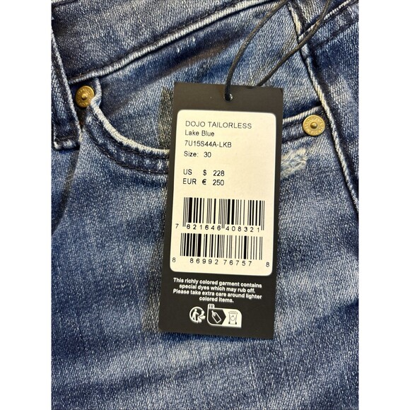 7 FOR ALL MANKIND Slim Illusion Tailorless Dojo Jeans Women Sz 30 NEW w/Tag - Picture 8 of 11